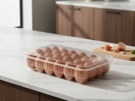 Huevera organizadora con tapa 18 huevos